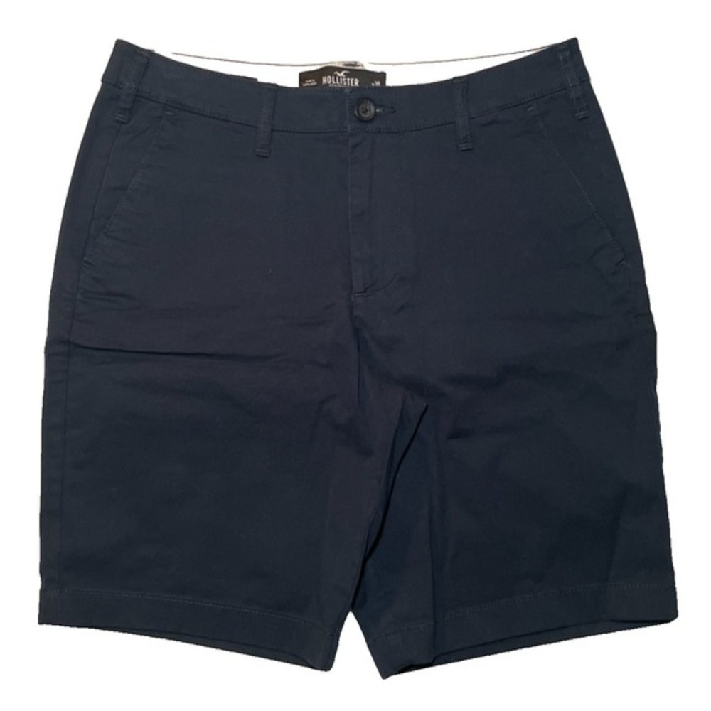 Hollister Men's Navy Flat Front Epic Flex Classic‎ Chino Shorts - 30